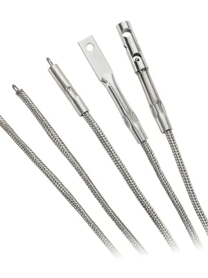 Akce High Temperature Inconel Overbraided Ceramic Fibre Insulated Thermocouples - Thermocouple type JMeasuring end type style 2Termination type stripped leadsLenght 3 m